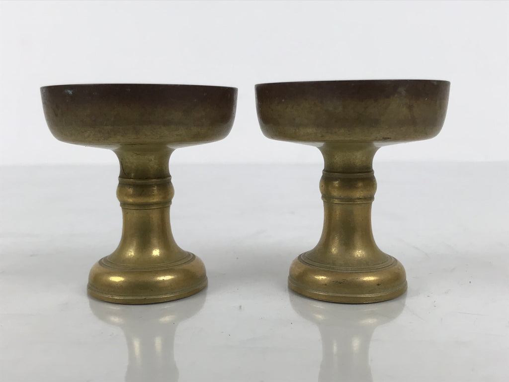 Japanese Buddhist Altar Fitting Brass Rice Offering Cups Butsugu 2pcs Gold BA972-OT - Buddhist-chidorivintage.com
