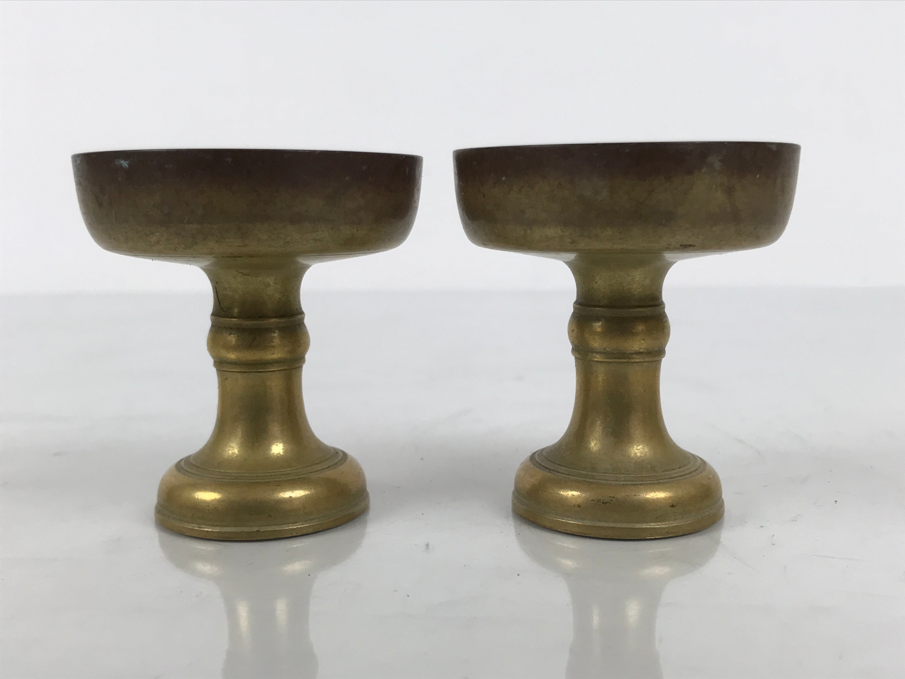 Japanese Buddhist Altar Fitting Brass Rice Offering Cups Butsugu 2pcs Gold BA972-OT - Buddhist-chidorivintage.com