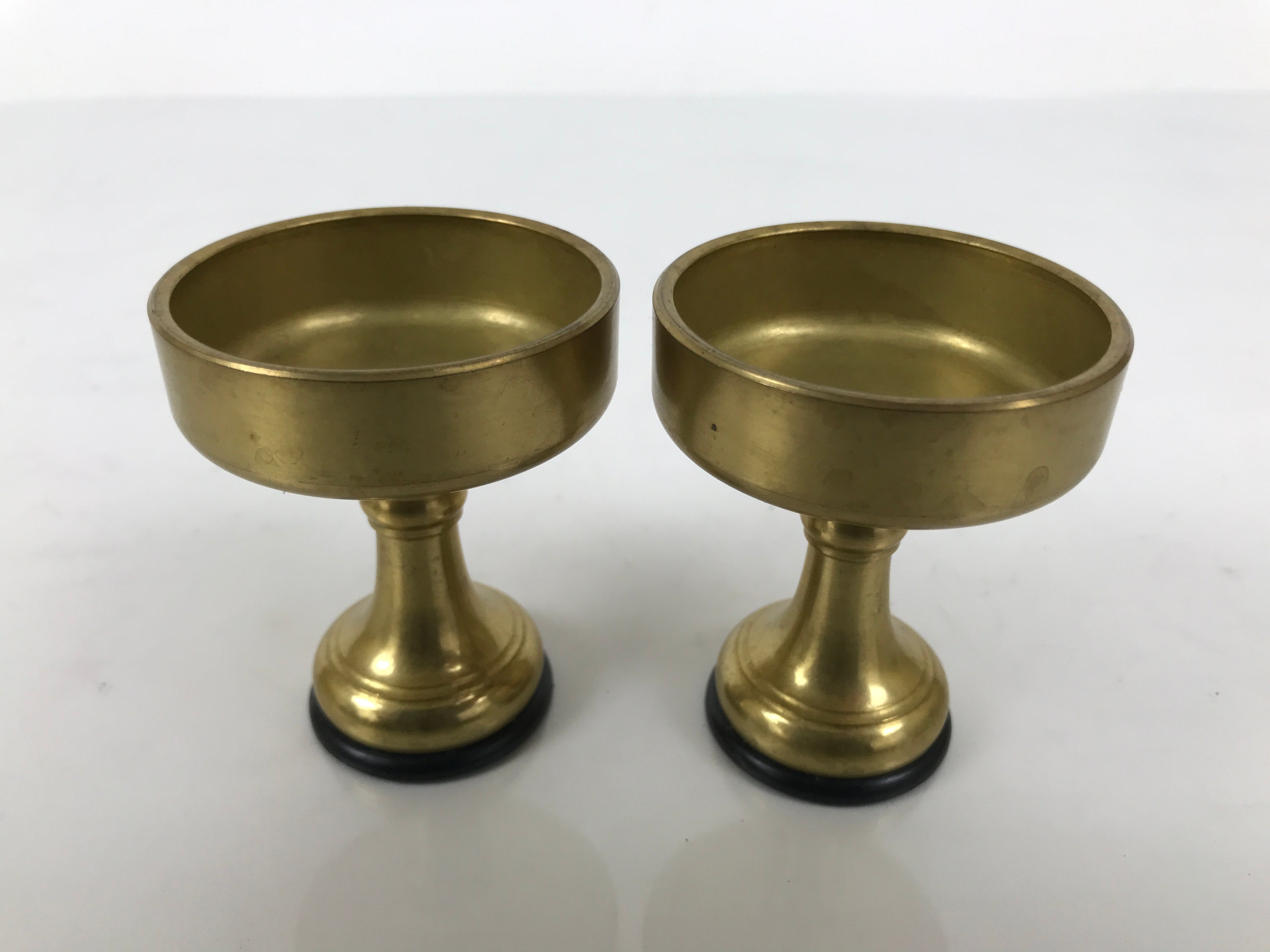 Japanese Buddhist Altar Fitting Brass Rice Offering Cups Butsugu 2pcs Gold BA973-OT - Buddhist-chidorivintage.com