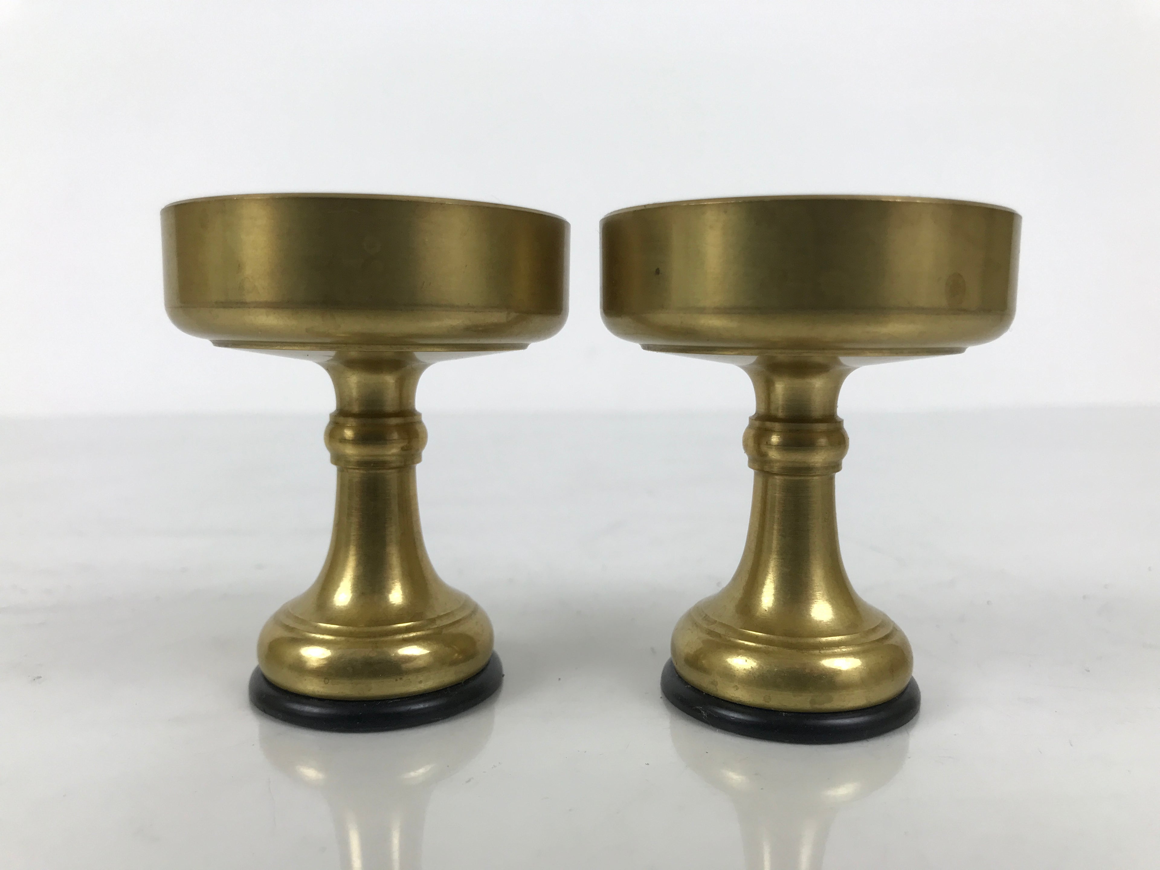Japanese Buddhist Altar Fitting Brass Rice Offering Cups Butsugu 2pcs Gold BA973-OT - Buddhist-chidorivintage.com