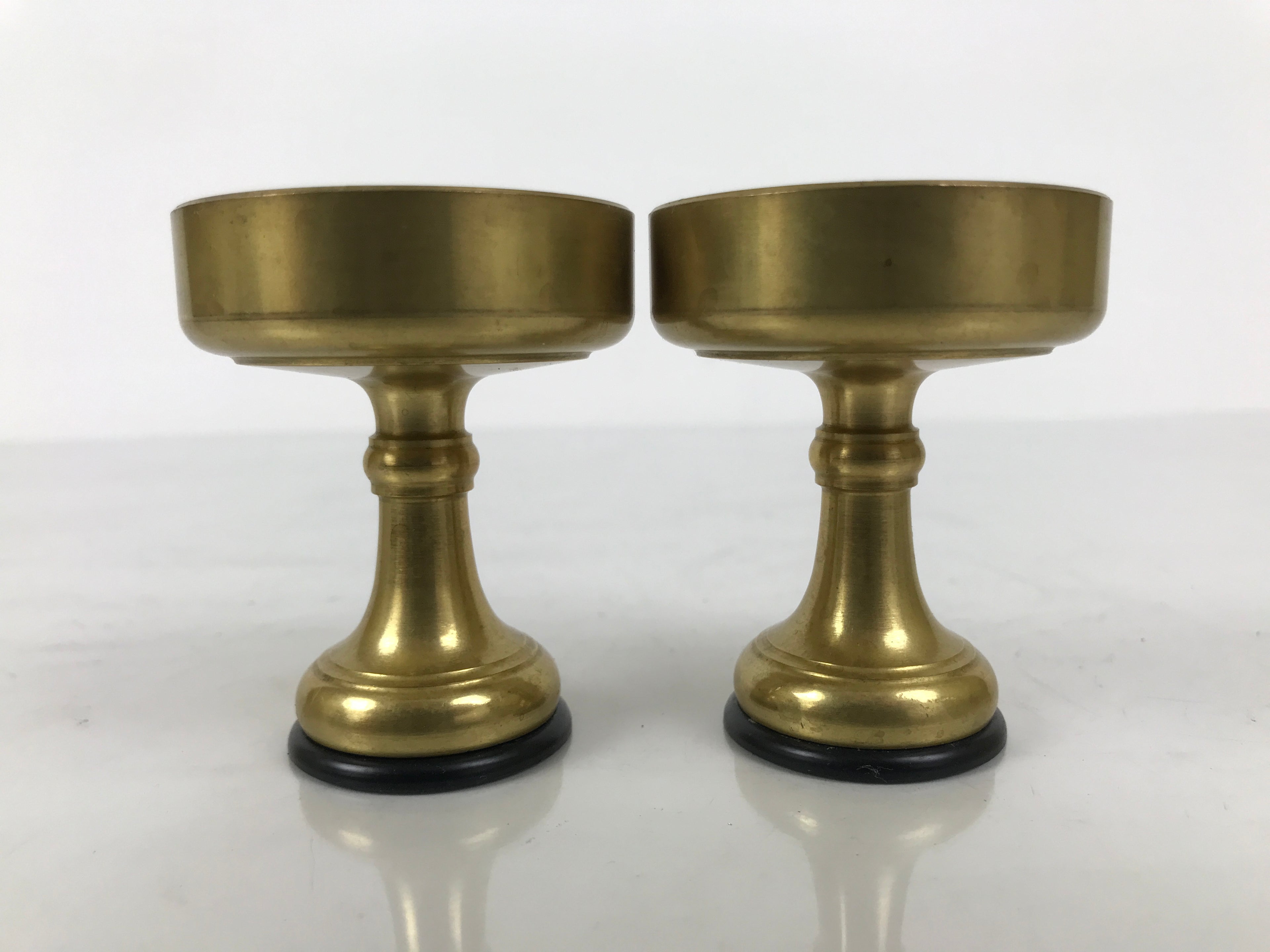Japanese Buddhist Altar Fitting Brass Rice Offering Cups Butsugu 2pcs Gold BA973-OT - Buddhist-chidorivintage.com