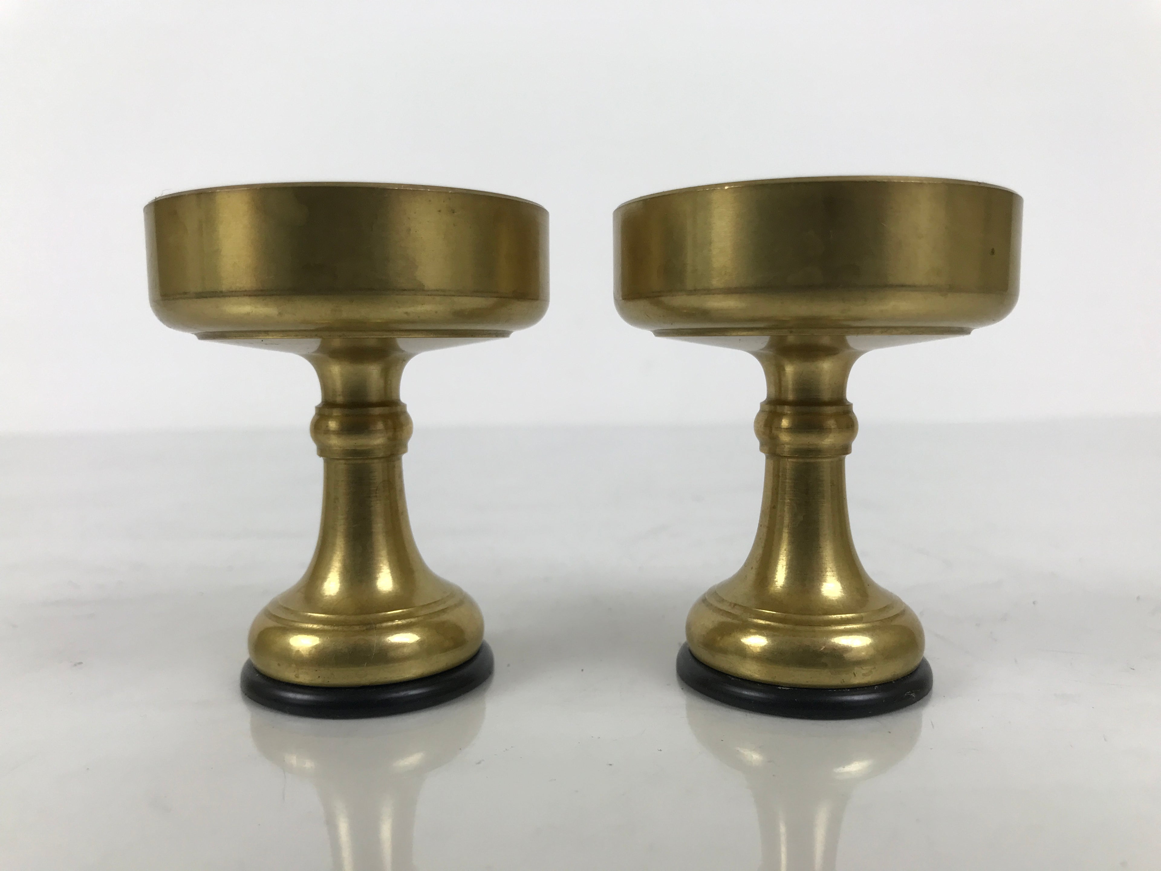 Japanese Buddhist Altar Fitting Brass Rice Offering Cups Butsugu 2pcs Gold BA973-OT - Buddhist-chidorivintage.com