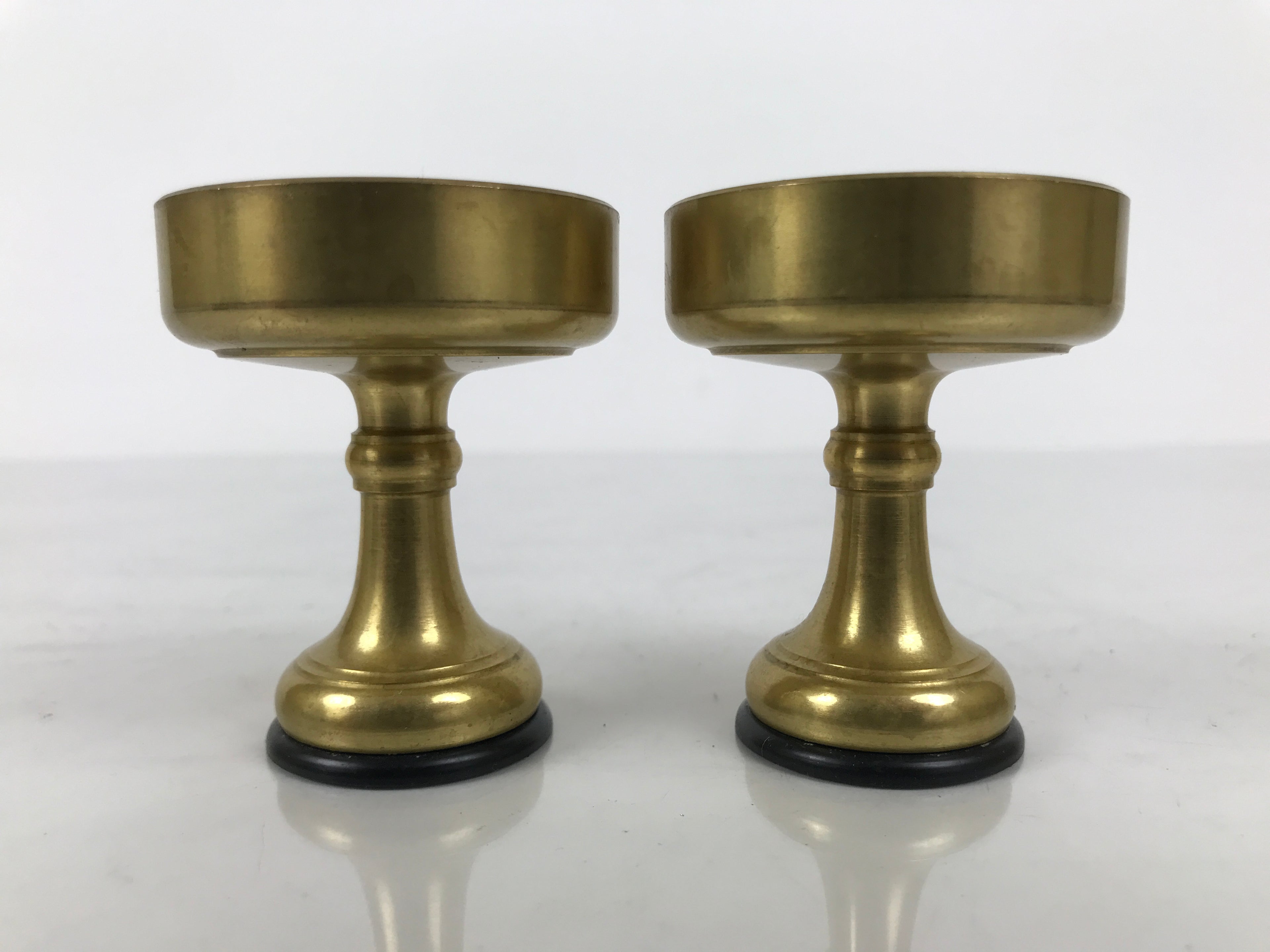 Japanese Buddhist Altar Fitting Brass Rice Offering Cups Butsugu 2pcs Gold BA973-OT - Buddhist-chidorivintage.com