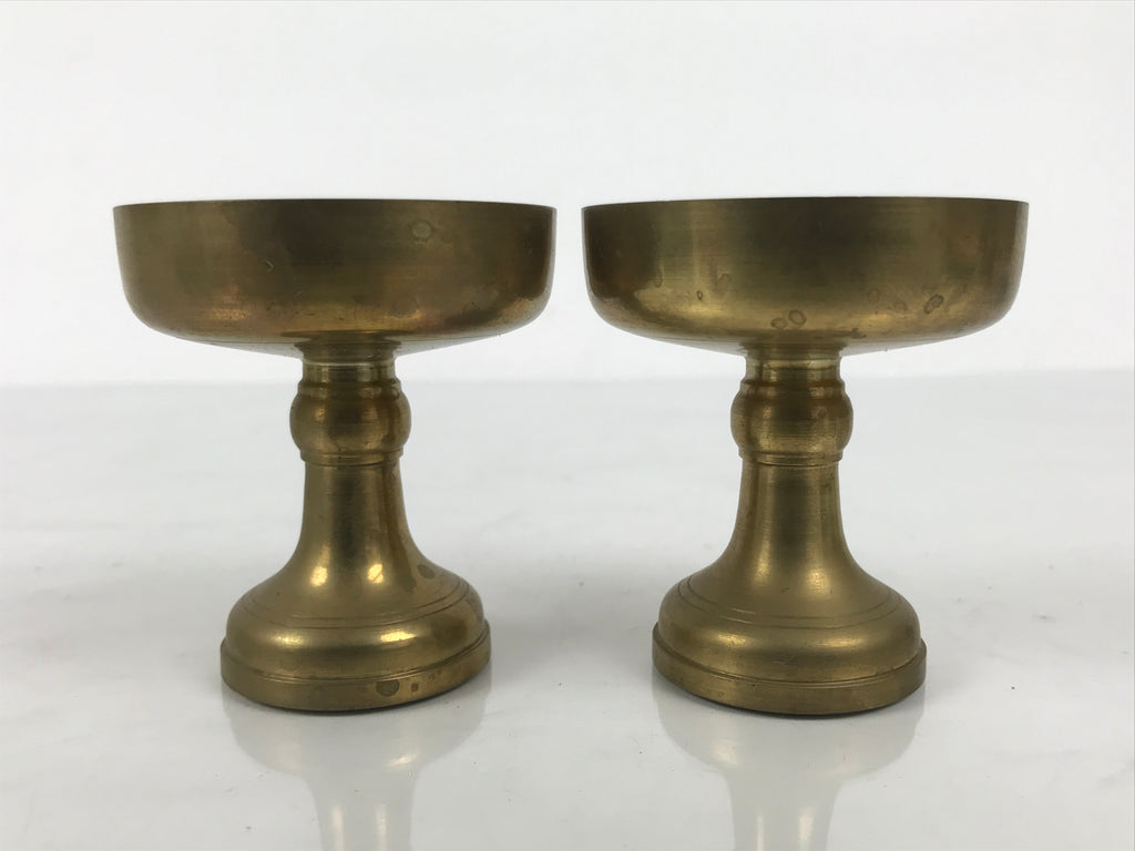 Japanese Buddhist Altar Fitting Brass Rice Offering Cups Butsugu 2pcs Gold BA974-OT - Buddhist-chidorivintage.com