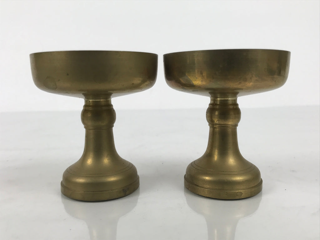 Japanese Buddhist Altar Fitting Brass Rice Offering Cups Butsugu 2pcs Gold BA974-OT - Buddhist-chidorivintage.com