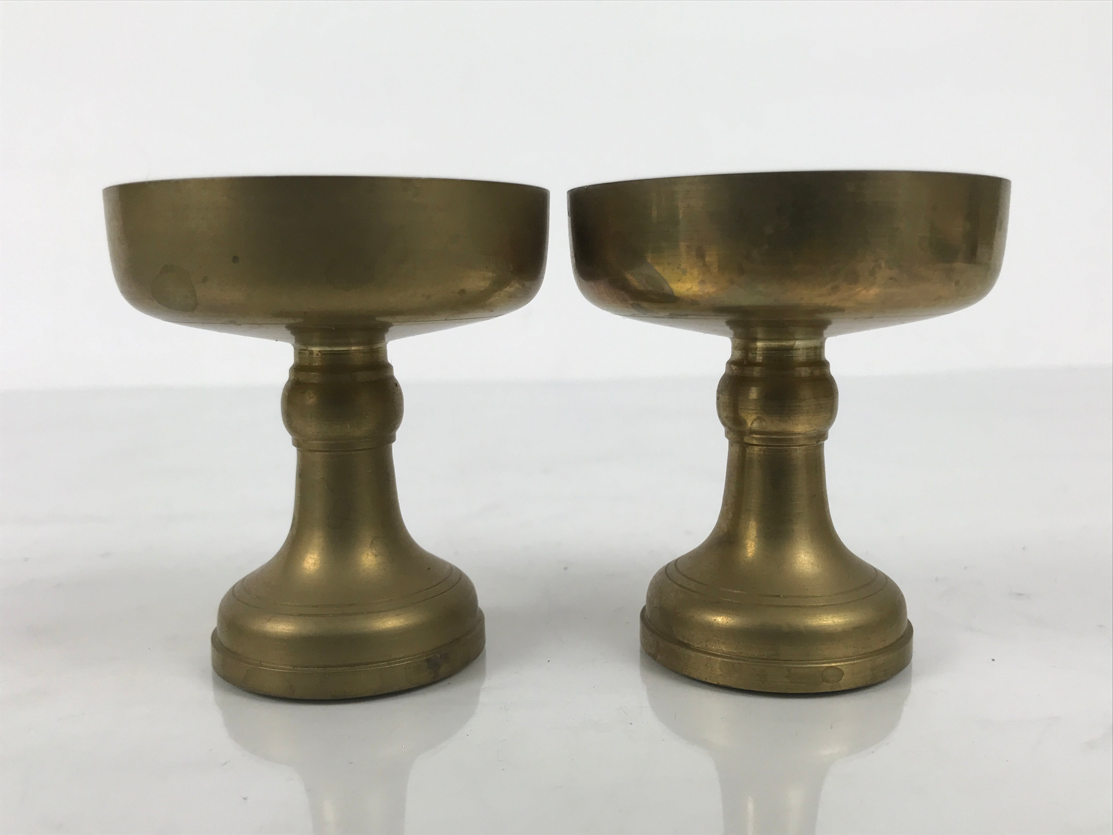 Japanese Buddhist Altar Fitting Brass Rice Offering Cups Butsugu 2pcs Gold BA974-OT - Buddhist-chidorivintage.com