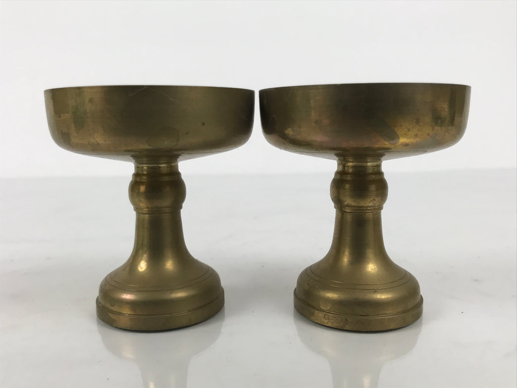 Japanese Buddhist Altar Fitting Brass Rice Offering Cups Butsugu 2pcs Gold BA974-OT - Buddhist-chidorivintage.com