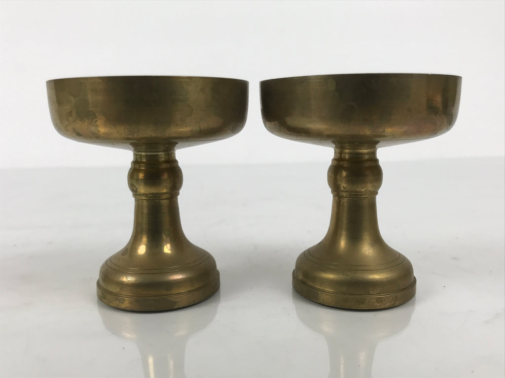 Japanese Buddhist Altar Fitting Brass Rice Offering Cups Butsugu 2pcs Gold BA974-OT - Buddhist-chidorivintage.com