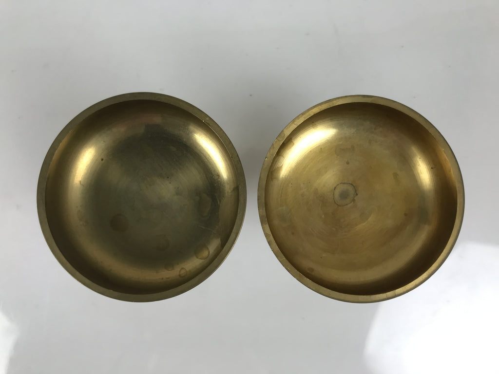 Japanese Buddhist Altar Fitting Brass Rice Offering Cups Butsugu 2pcs Gold BA974-OT - Buddhist-chidorivintage.com