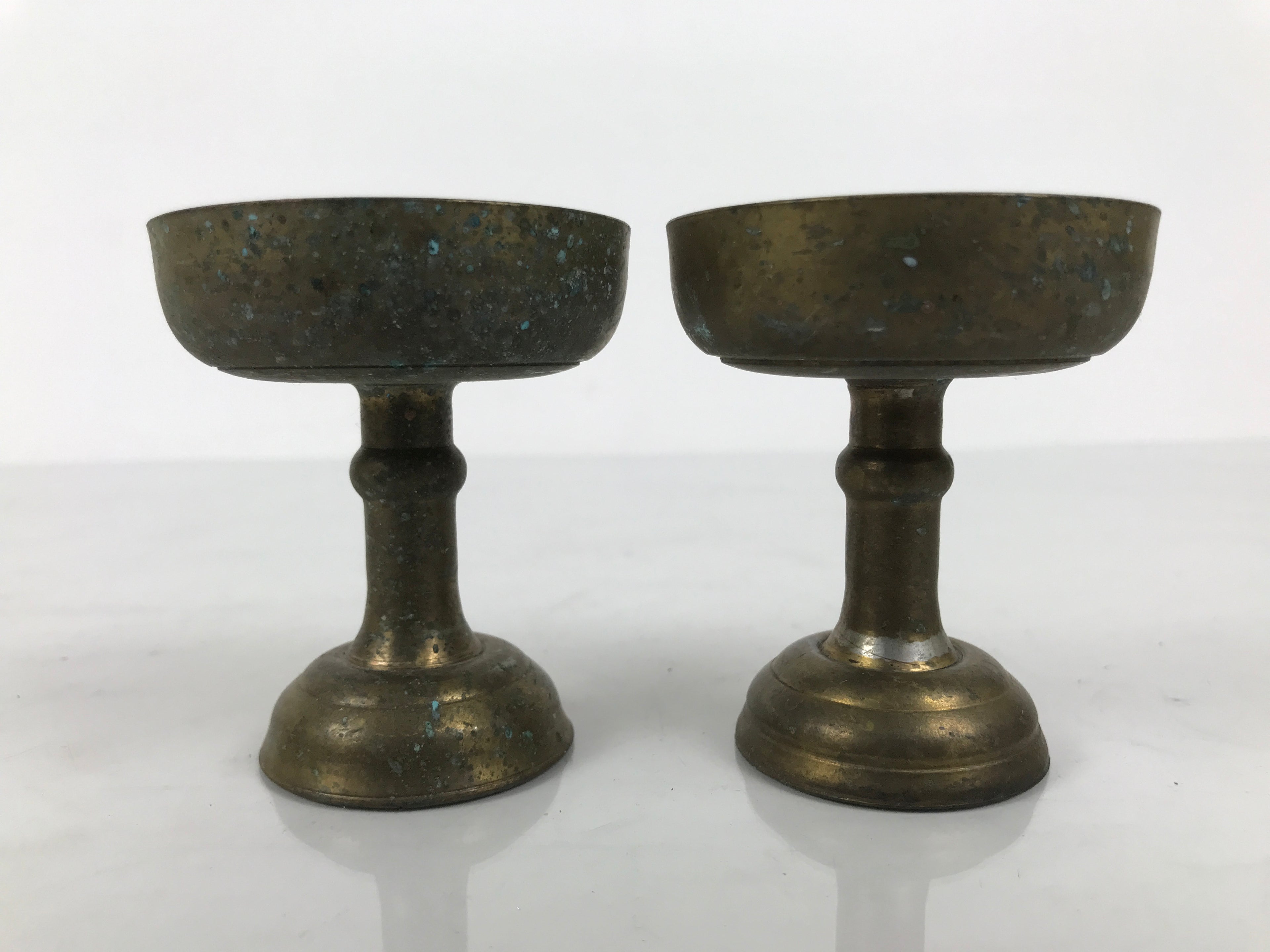 Japanese Buddhist Altar Fitting Brass Rice Offering Cups Butsugu 2pcs Gold BA975-OT - Buddhist-chidorivintage.com