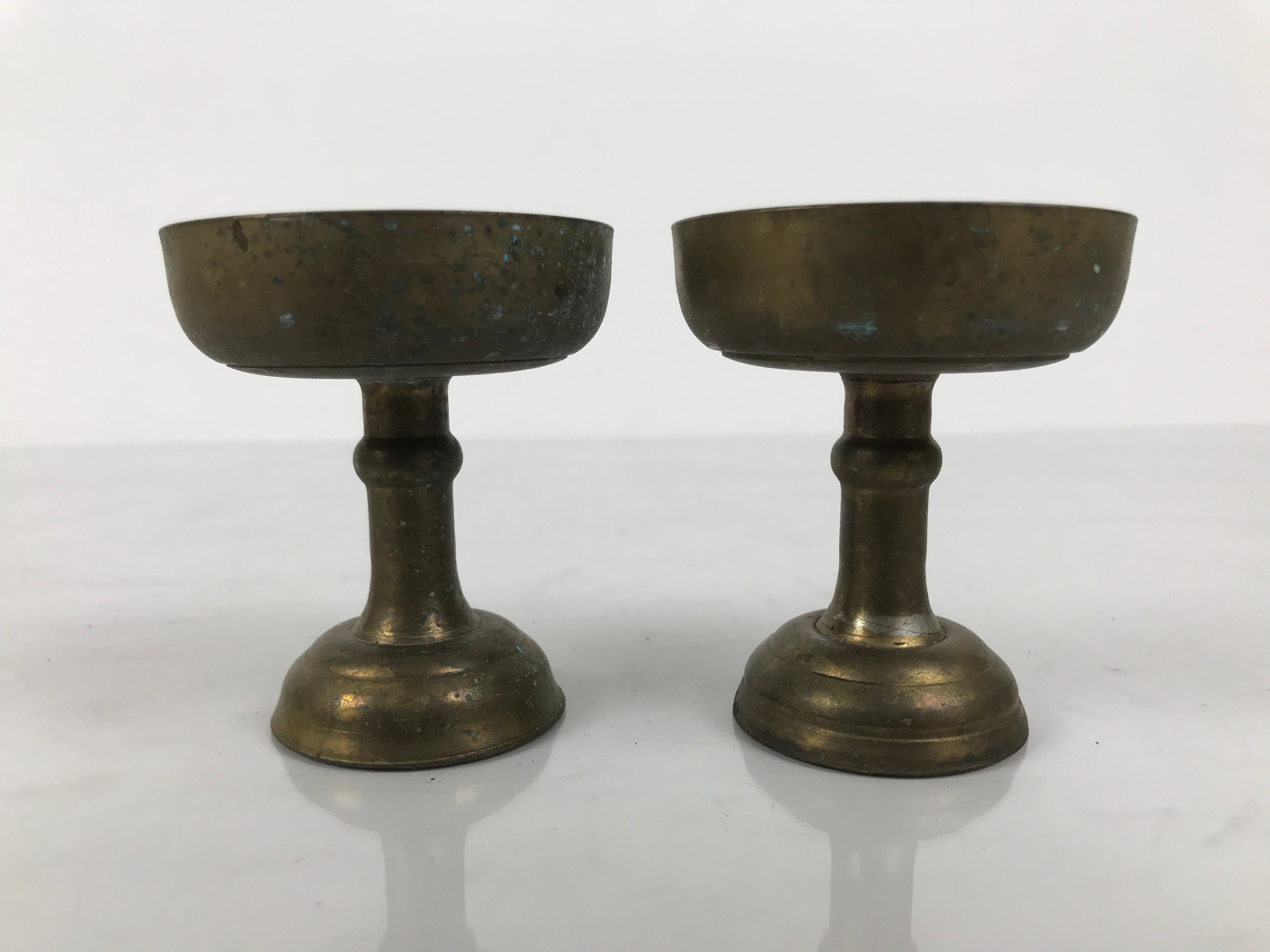 Japanese Buddhist Altar Fitting Brass Rice Offering Cups Butsugu 2pcs Gold BA975-OT - Buddhist-chidorivintage.com