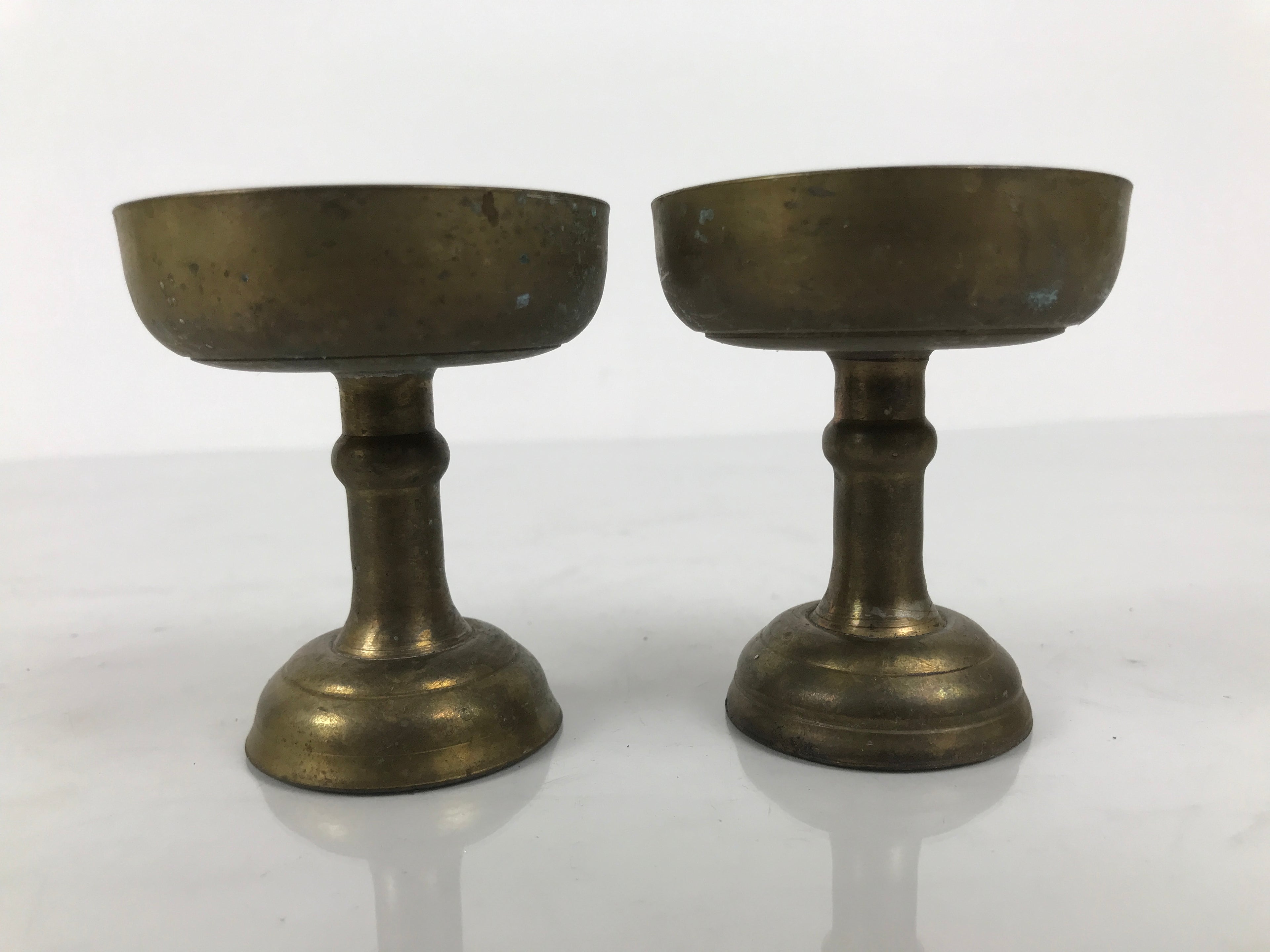 Japanese Buddhist Altar Fitting Brass Rice Offering Cups Butsugu 2pcs Gold BA975-OT - Buddhist-chidorivintage.com