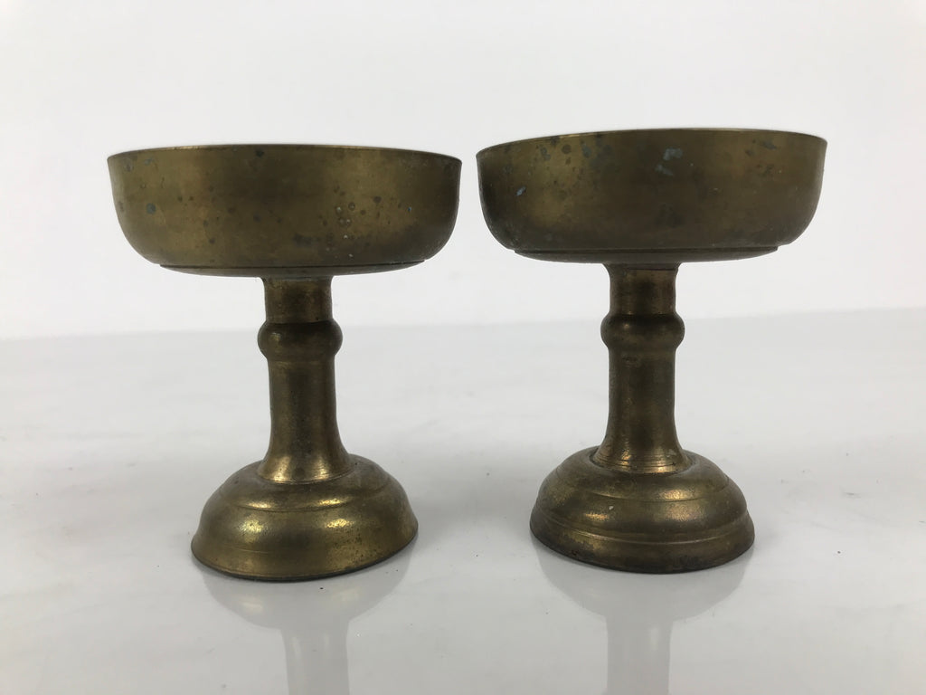 Japanese Buddhist Altar Fitting Brass Rice Offering Cups Butsugu 2pcs Gold BA975-OT - Buddhist-chidorivintage.com