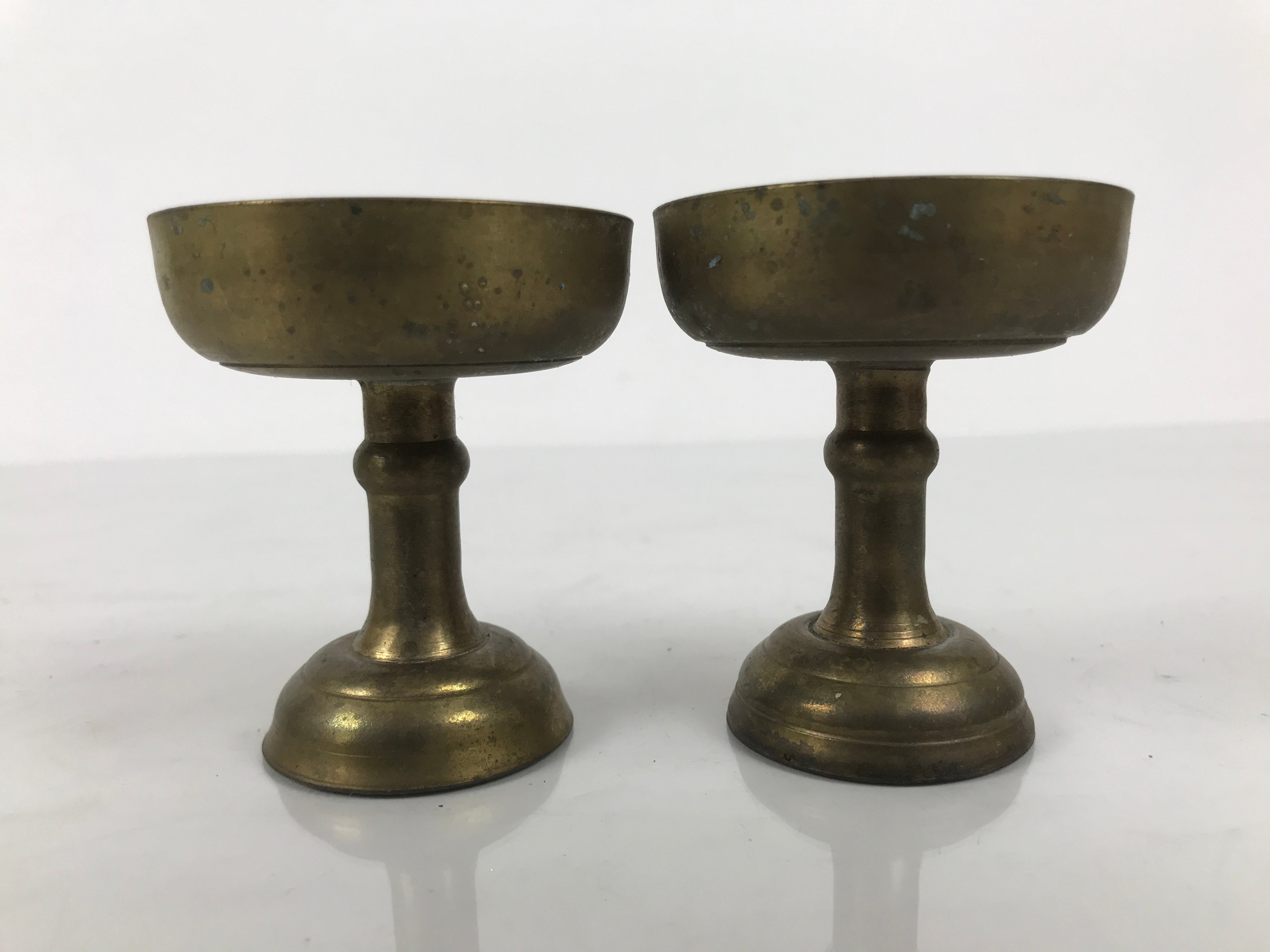 Japanese Buddhist Altar Fitting Brass Rice Offering Cups Butsugu 2pcs Gold BA975-OT - Buddhist-chidorivintage.com