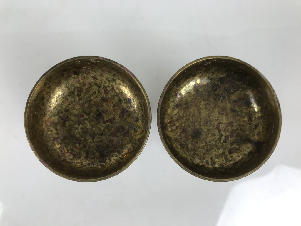 Japanese Buddhist Altar Fitting Brass Rice Offering Cups Butsugu 2pcs Gold BA975-OT - Buddhist-chidorivintage.com