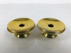 Japanese Buddhist Altar Fitting Metal Candle Stand Vtg 2pc Shokudai Gold BA976-OT - Buddhist-chidorivintage.com