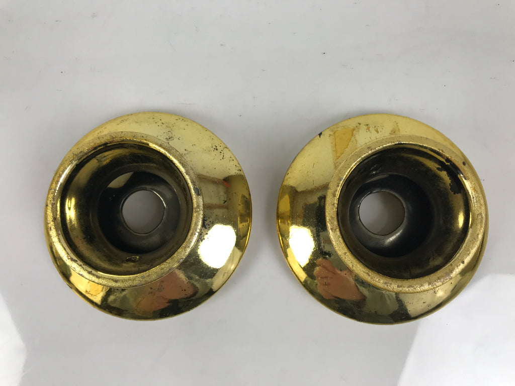 Japanese Buddhist Altar Fitting Metal Candle Stand Vtg 2pc Shokudai Gold BA976-OT - Buddhist-chidorivintage.com