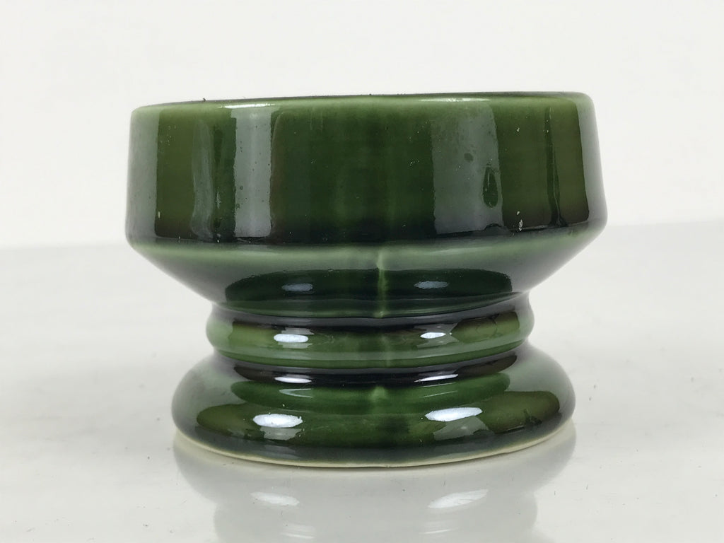 Japanese Buddhist Altar Fitting Porcelain Candle Stand Vtg Shokudai Green BA977-OT - Buddhist-chidorivintage.com