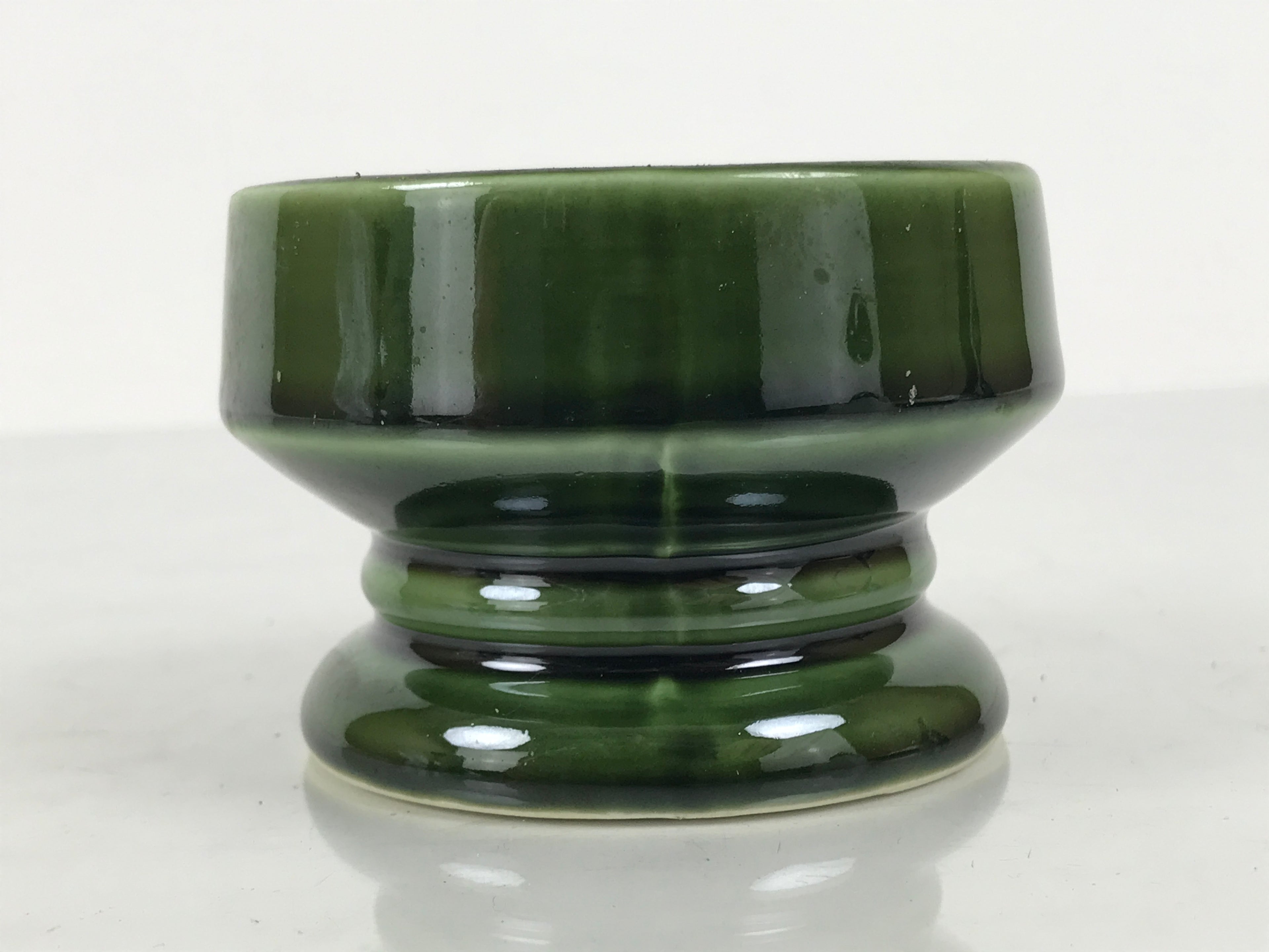 Japanese Buddhist Altar Fitting Porcelain Candle Stand Vtg Shokudai Green BA977-OT - Buddhist-chidorivintage.com