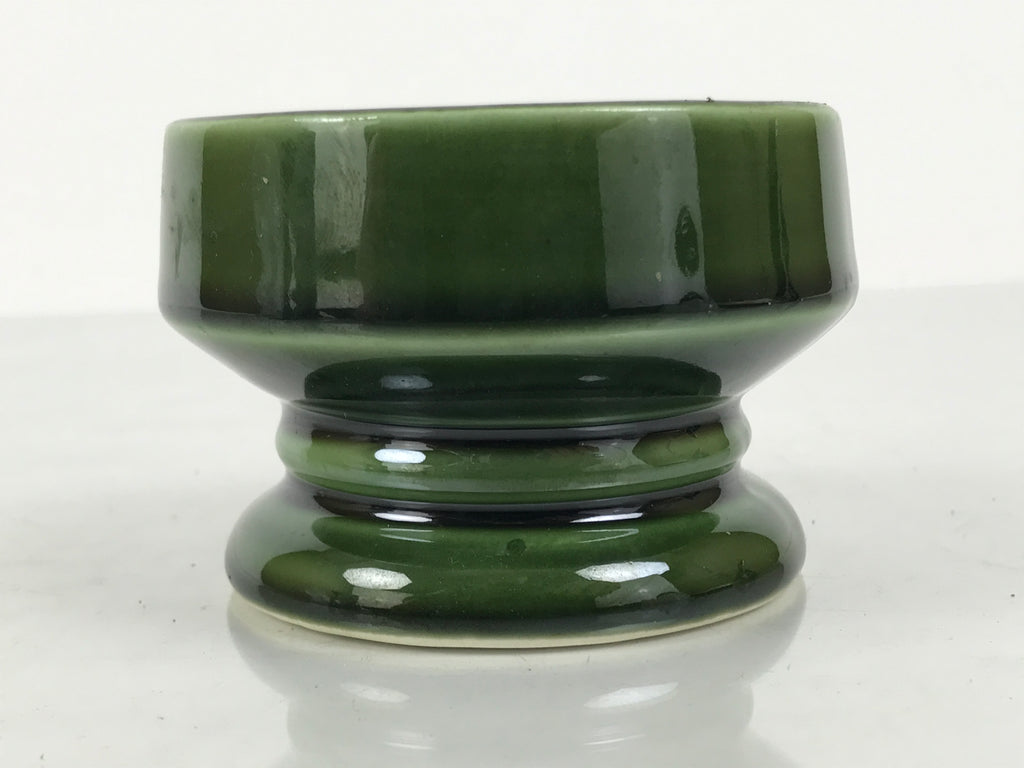 Japanese Buddhist Altar Fitting Porcelain Candle Stand Vtg Shokudai Green BA977-OT - Buddhist-chidorivintage.com