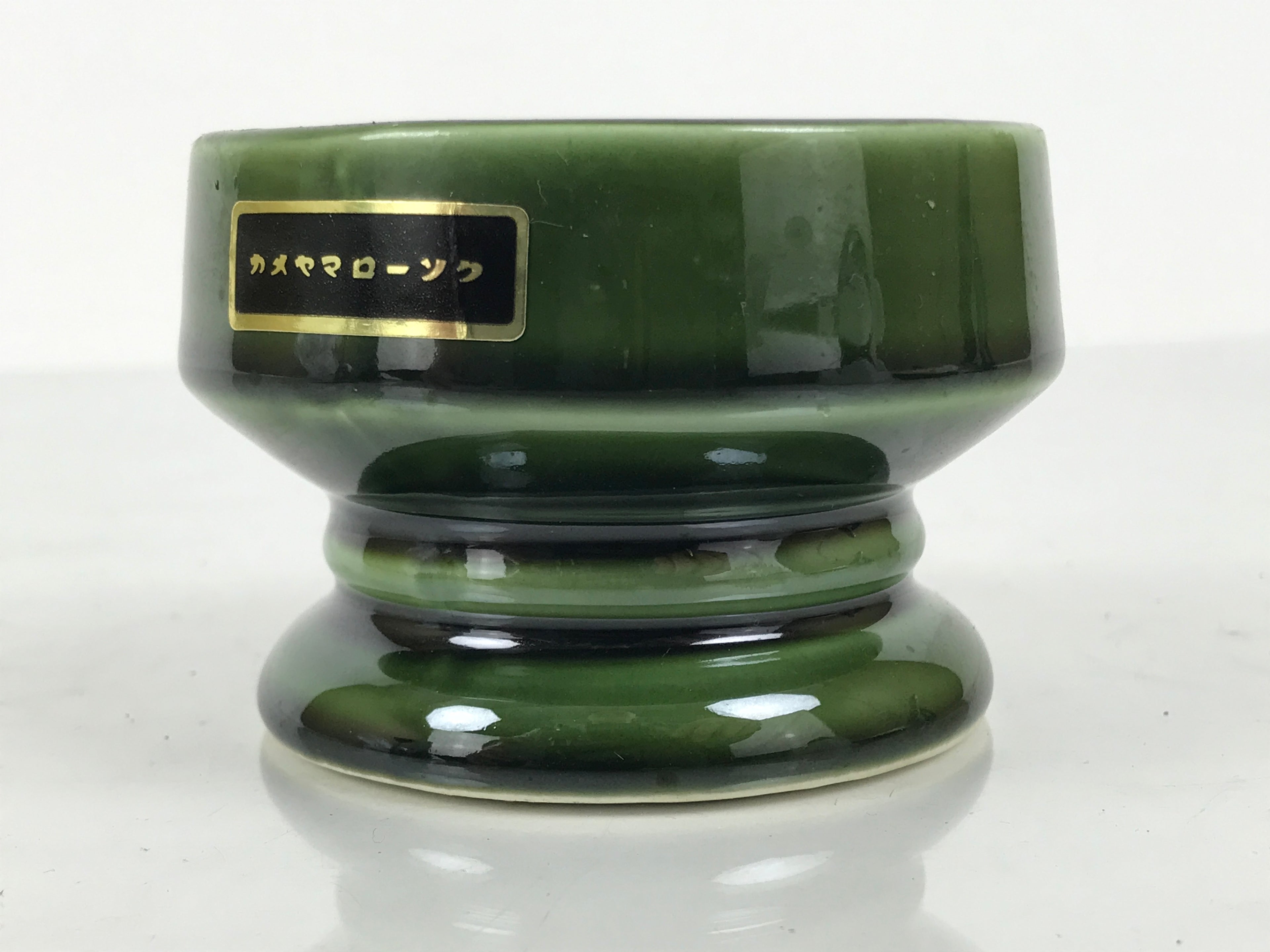 Japanese Buddhist Altar Fitting Porcelain Candle Stand Vtg Shokudai Green BA977-OT - Buddhist-chidorivintage.com