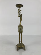 Japanese Buddhist Altar Fitting Brass Candle Stand Vtg Crane Shokudai BA942-OT - Buddhist-chidorivintage.com