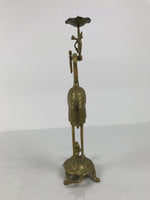 Japanese Buddhist Altar Fitting Brass Candle Stand Vtg Crane Shokudai BA942-OT - Buddhist-chidorivintage.com