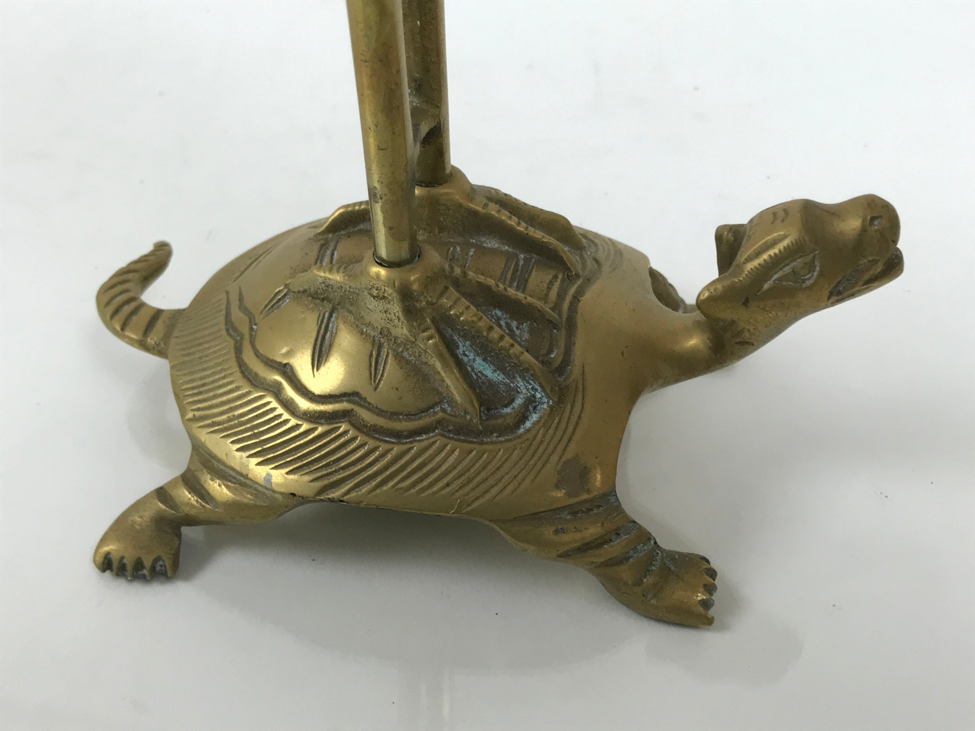 Japanese Buddhist Altar Fitting Brass Candle Stand Vtg Crane Shokudai BA942-OT - Buddhist-chidorivintage.com