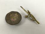 Japanese Buddhist Altar Fitting Brass Candle Stand Vtg Crane Shokudai BA942-OT - Buddhist-chidorivintage.com