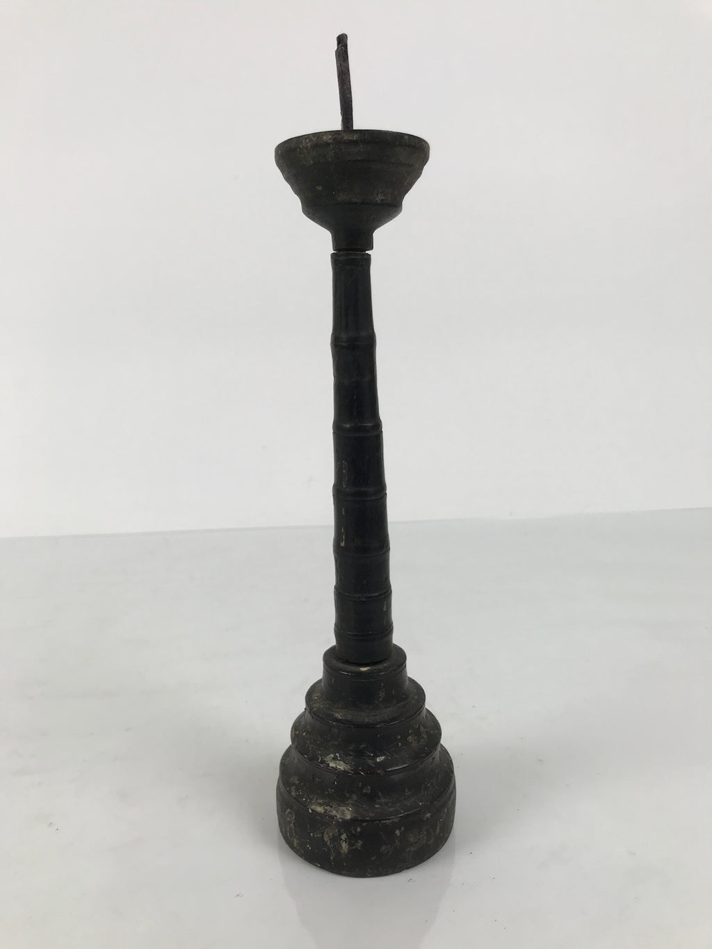 Japanese Buddhist Altar Fitting Lacquered Wood Candle Stand Vtg Shokudai BA941-OT - Buddhist-chidorivintage.com