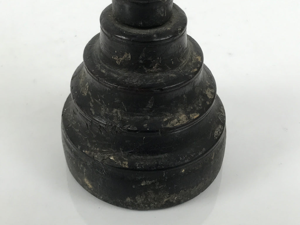 Japanese Buddhist Altar Fitting Lacquered Wood Candle Stand Vtg Shokudai BA941-OT - Buddhist-chidorivintage.com