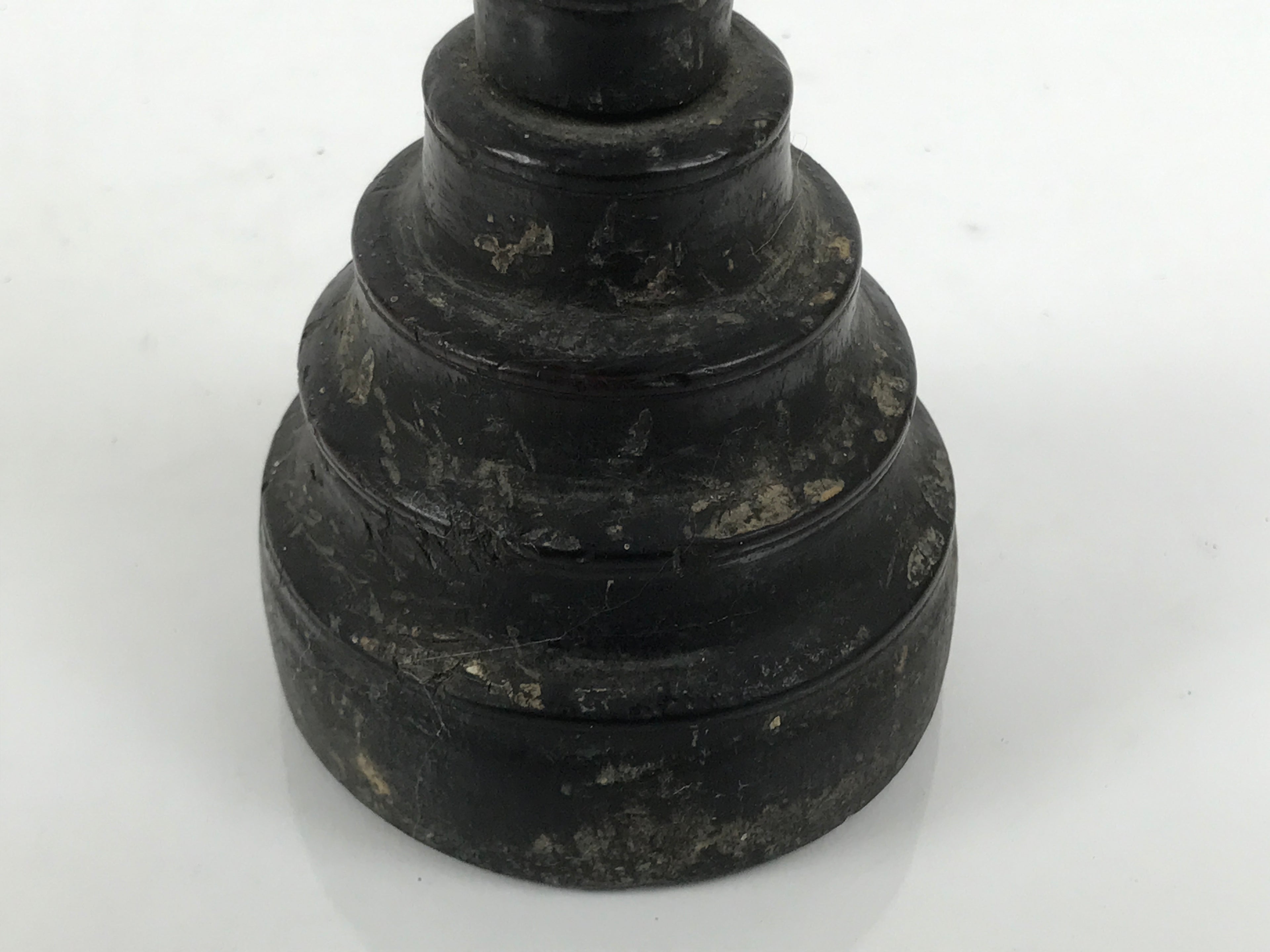Japanese Buddhist Altar Fitting Lacquered Wood Candle Stand Vtg Shokudai BA941-OT - Buddhist-chidorivintage.com