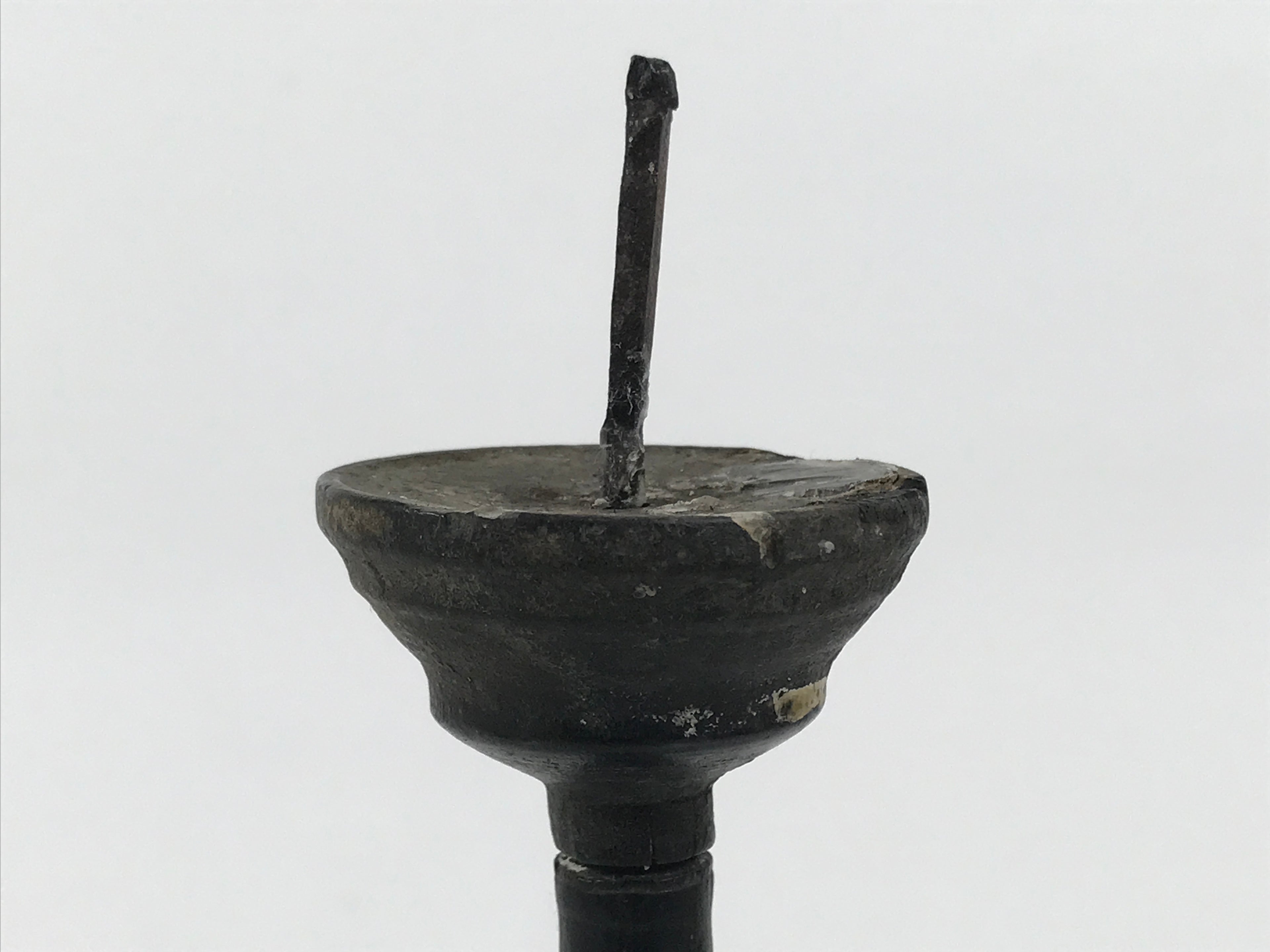 Japanese Buddhist Altar Fitting Lacquered Wood Candle Stand Vtg Shokudai BA941-OT - Buddhist-chidorivintage.com