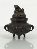Japanese Buddhist Altar Fitting Bronze Incense Burner Vtg Koro Shishi Lion BA935-OT - Buddhist-chidorivintage.com
