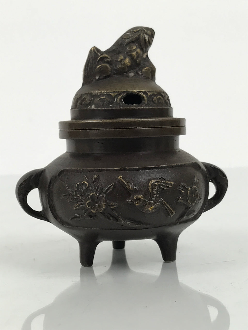 Japanese Buddhist Altar Fitting Bronze Incense Burner Vtg Koro Shishi Lion BA935-OT - Buddhist-chidorivintage.com