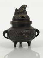 Japanese Buddhist Altar Fitting Bronze Incense Burner Vtg Koro Shishi Lion BA935-OT - Buddhist-chidorivintage.com