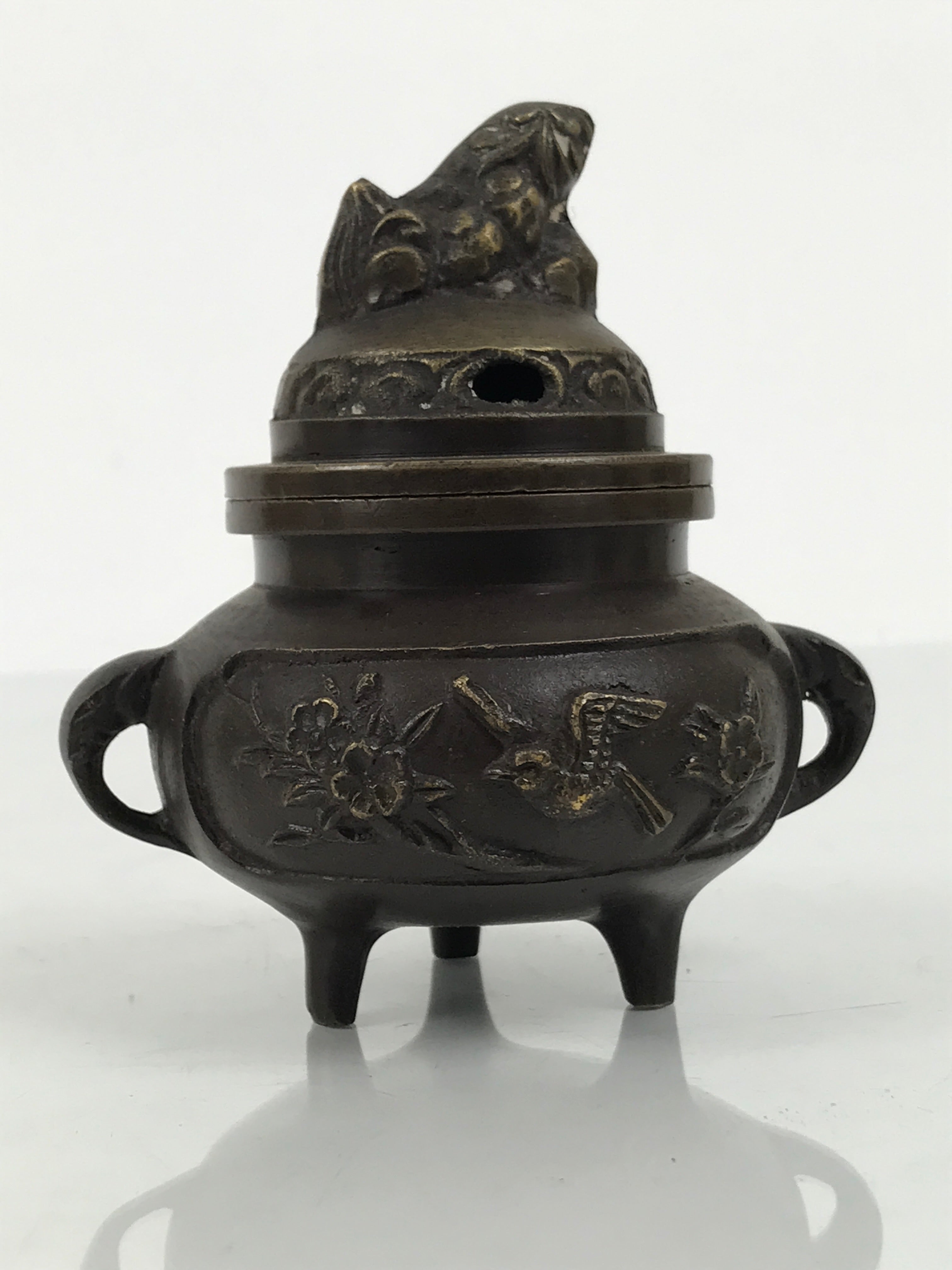 Japanese Buddhist Altar Fitting Bronze Incense Burner Vtg Koro Shishi Lion BA935-OT - Buddhist-chidorivintage.com