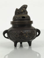 Japanese Buddhist Altar Fitting Bronze Incense Burner Vtg Koro Shishi Lion BA935-OT - Buddhist-chidorivintage.com