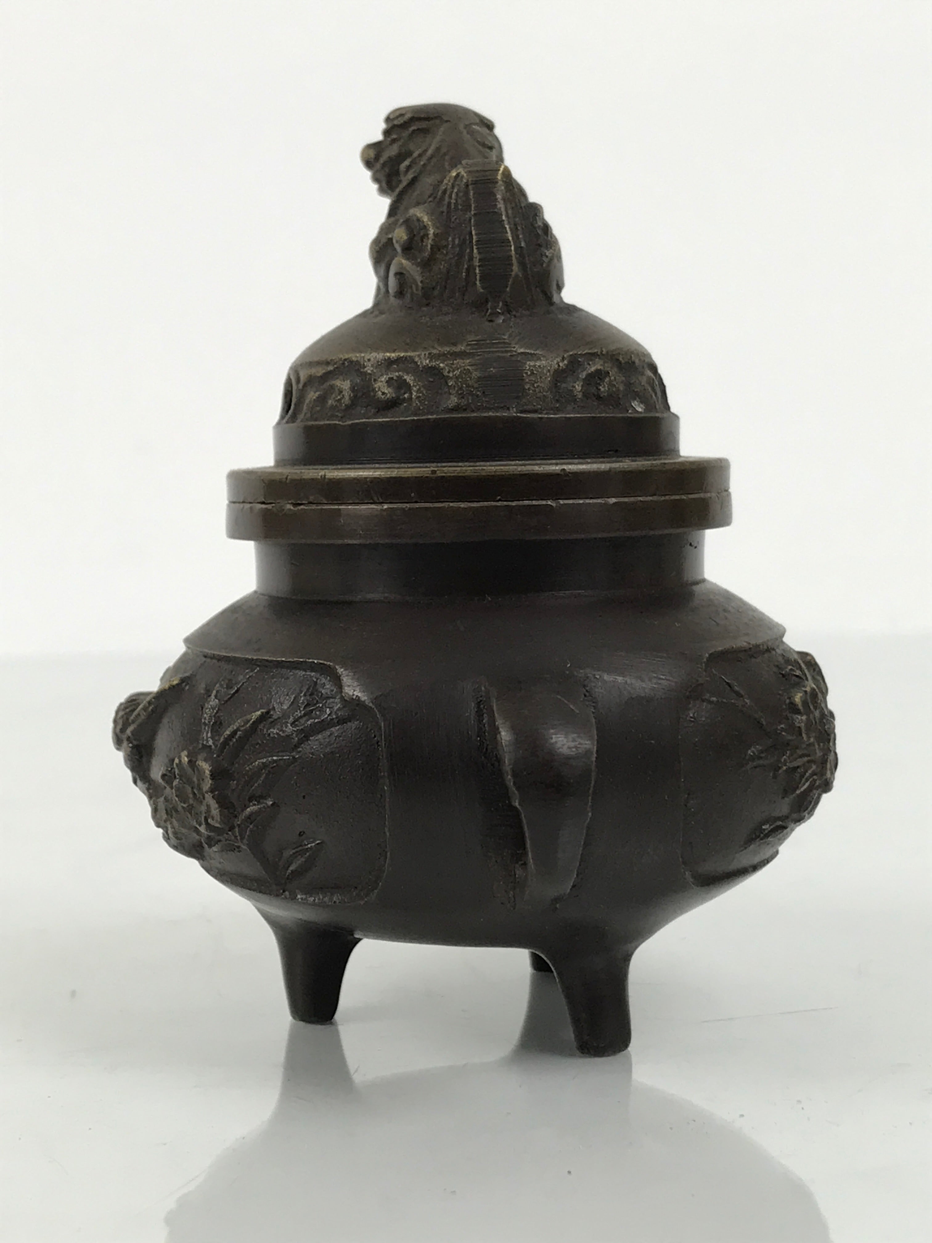 Japanese Buddhist Altar Fitting Bronze Incense Burner Vtg Koro Shishi Lion BA935-OT - Buddhist-chidorivintage.com