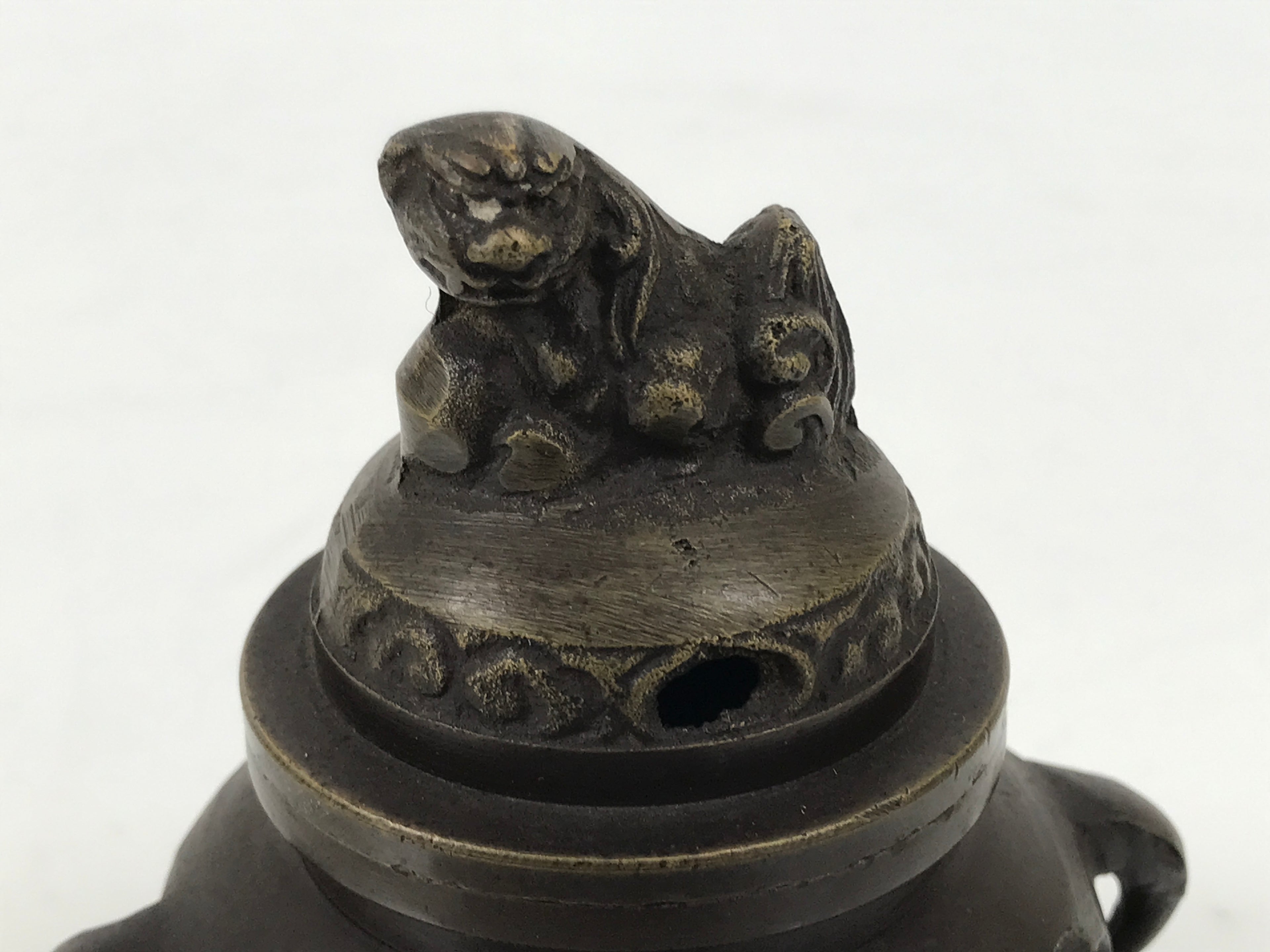 Japanese Buddhist Altar Fitting Bronze Incense Burner Vtg Koro Shishi Lion BA935-OT - Buddhist-chidorivintage.com