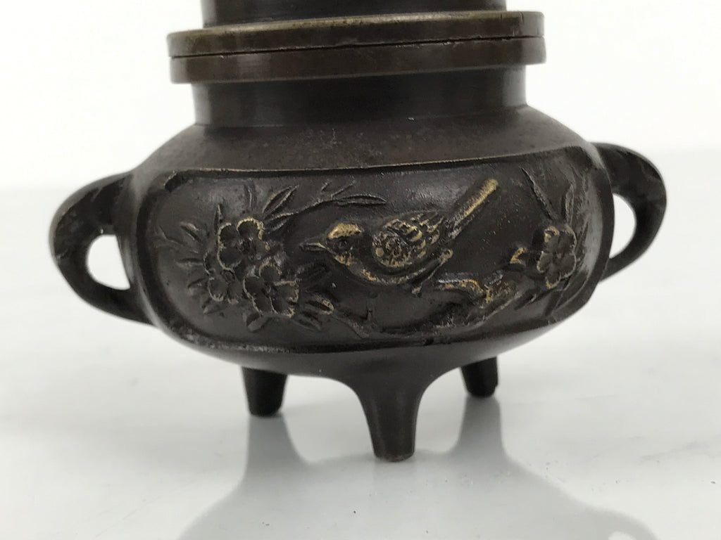 Japanese Buddhist Altar Fitting Bronze Incense Burner Vtg Koro Shishi Lion BA935-OT - Buddhist-chidorivintage.com
