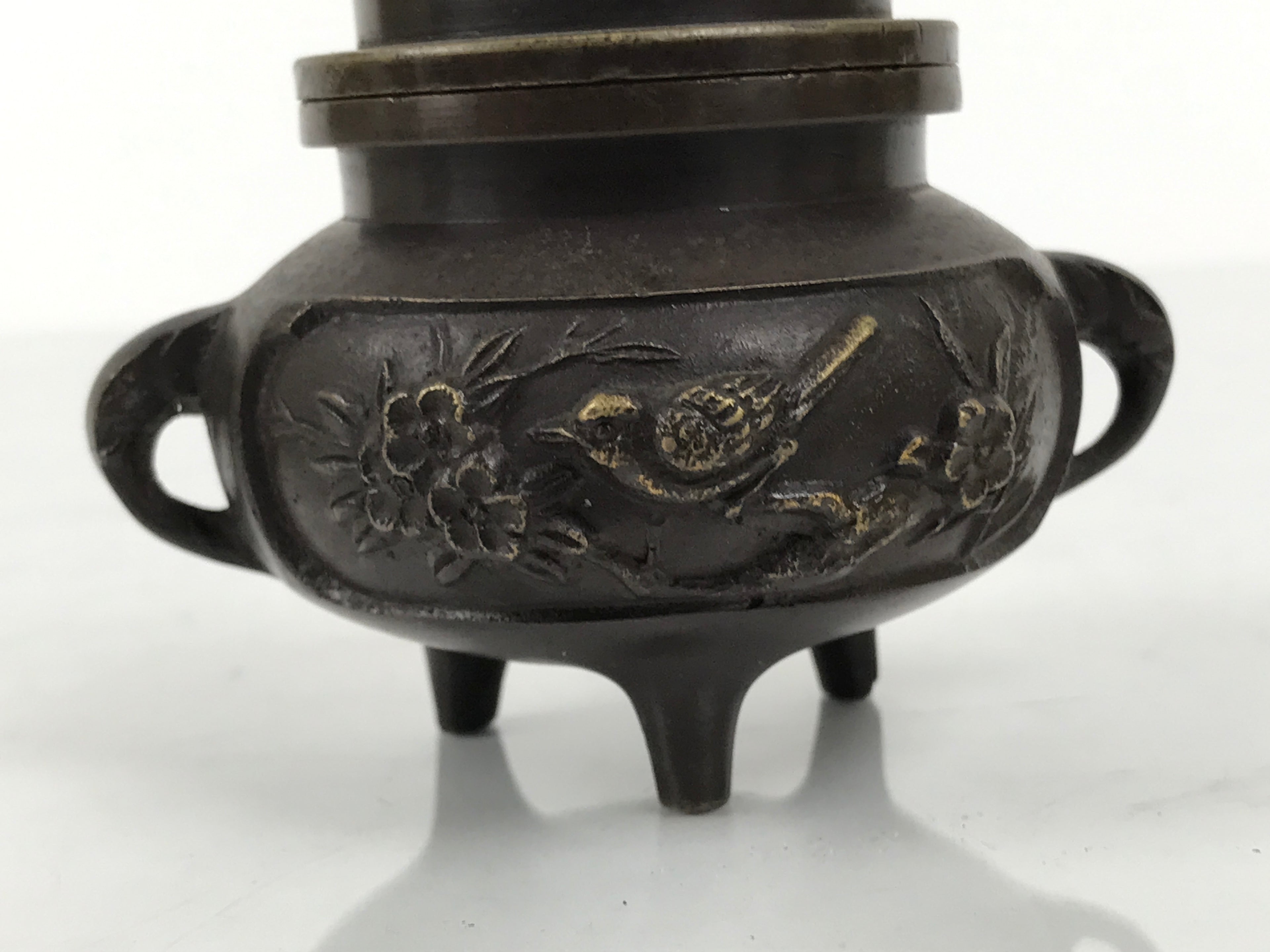 Japanese Buddhist Altar Fitting Bronze Incense Burner Vtg Koro Shishi Lion BA935-OT - Buddhist-chidorivintage.com