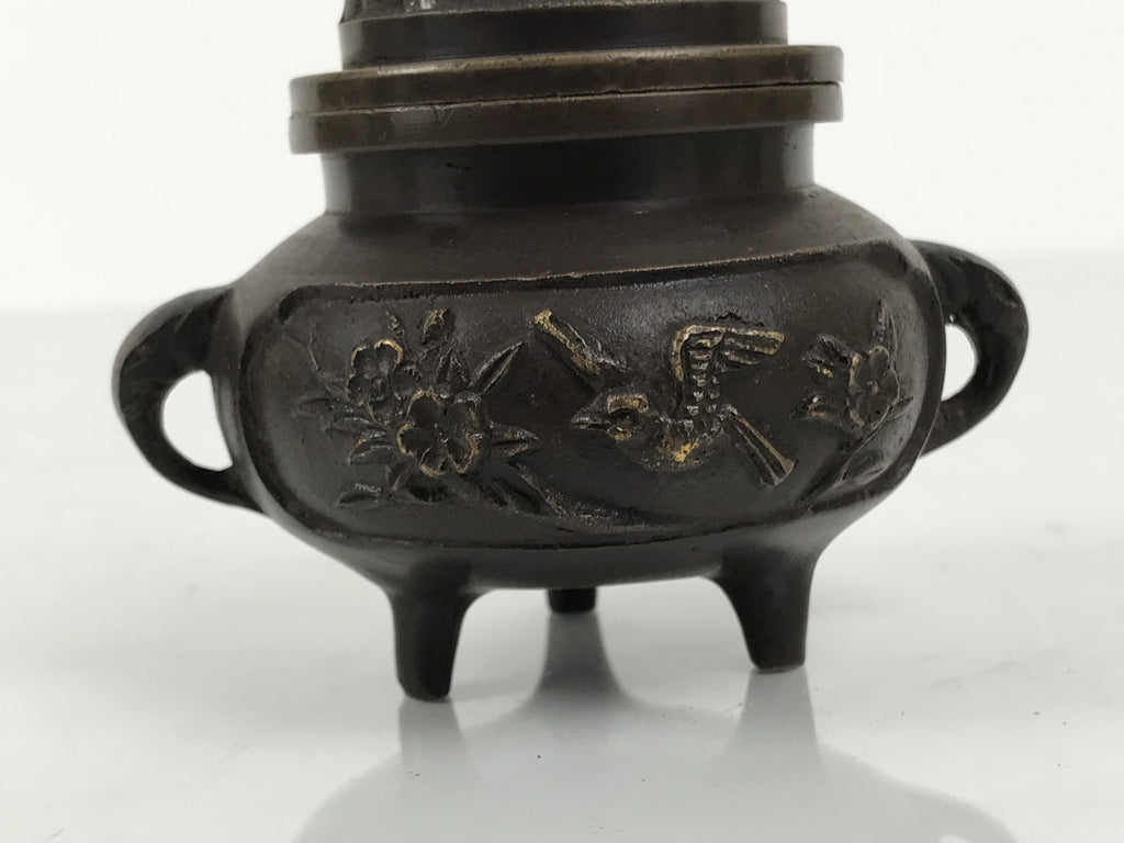Japanese Buddhist Altar Fitting Bronze Incense Burner Vtg Koro Shishi Lion BA935-OT - Buddhist-chidorivintage.com