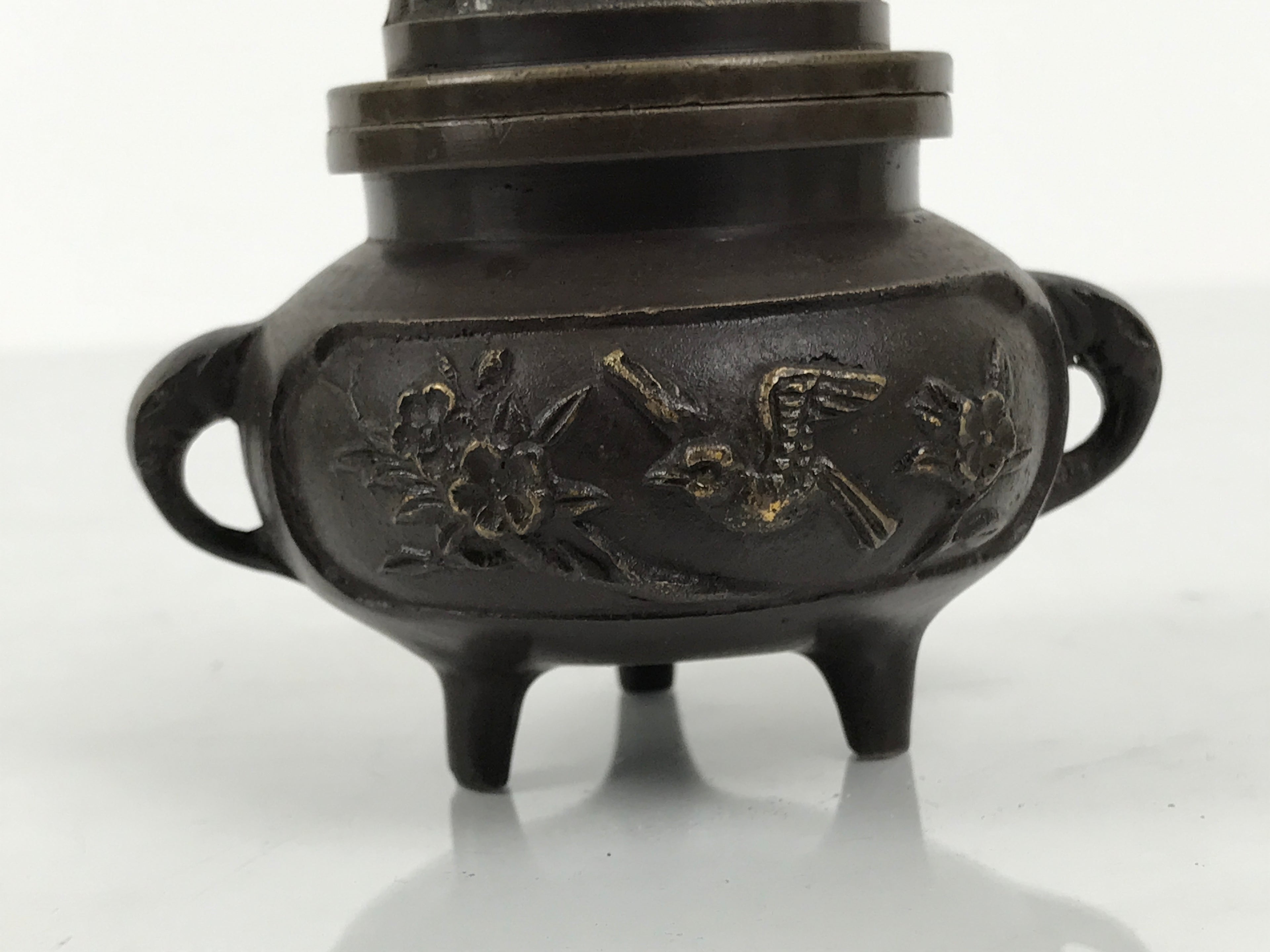 Japanese Buddhist Altar Fitting Bronze Incense Burner Vtg Koro Shishi Lion BA935-OT - Buddhist-chidorivintage.com