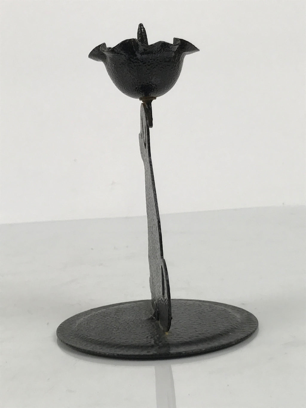 Japanese Buddhist Altar Fitting Metal Dog Candle Stand Vtg Shokudai Black BA938-OT - Buddhist-chidorivintage.com