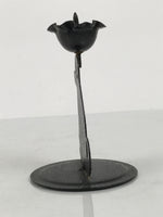 Japanese Buddhist Altar Fitting Metal Dog Candle Stand Vtg Shokudai Black BA938-OT - Buddhist-chidorivintage.com