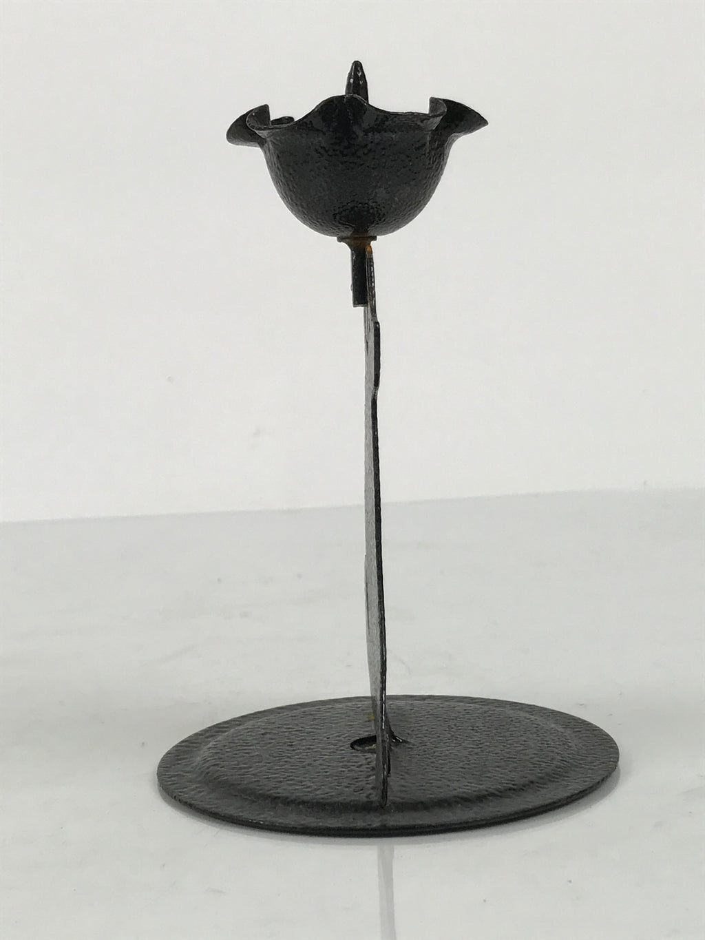 Japanese Buddhist Altar Fitting Metal Dog Candle Stand Vtg Shokudai Black BA938-OT - Buddhist-chidorivintage.com