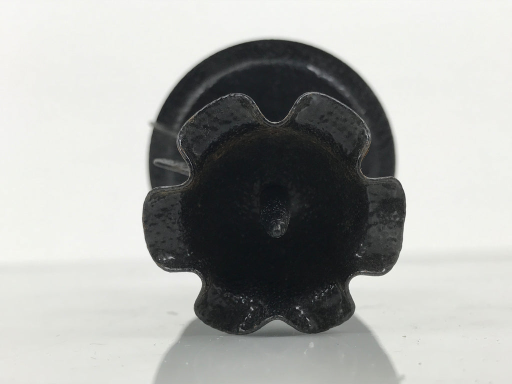 Japanese Buddhist Altar Fitting Metal Dog Candle Stand Vtg Shokudai Black BA938-OT - Buddhist-chidorivintage.com