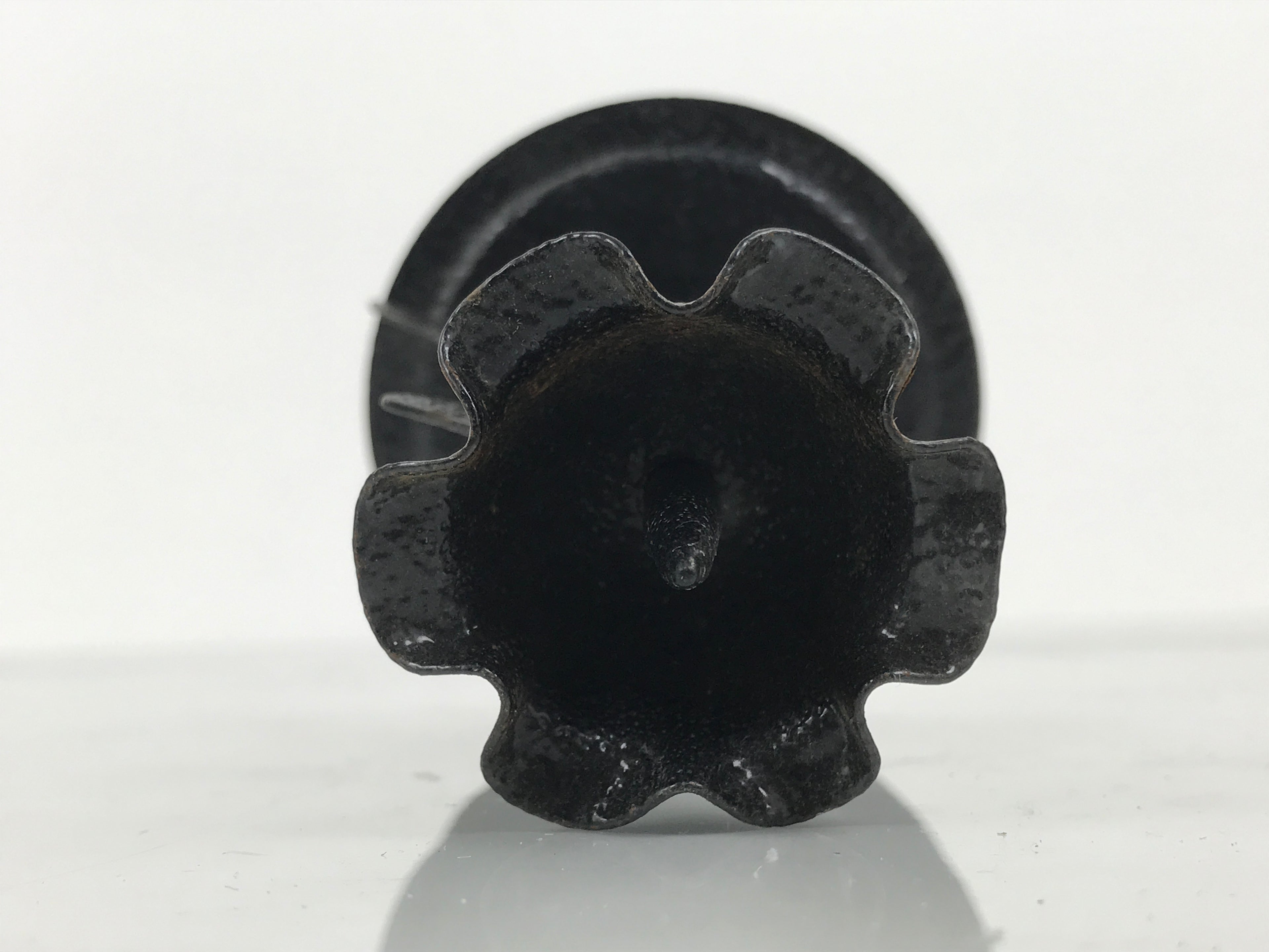Japanese Buddhist Altar Fitting Metal Dog Candle Stand Vtg Shokudai Black BA938-OT - Buddhist-chidorivintage.com