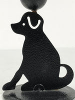 Japanese Buddhist Altar Fitting Metal Dog Candle Stand Vtg Shokudai Black BA938-OT - Buddhist-chidorivintage.com